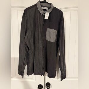 Hollister Multi Colored Charcoal Button Down Shirt